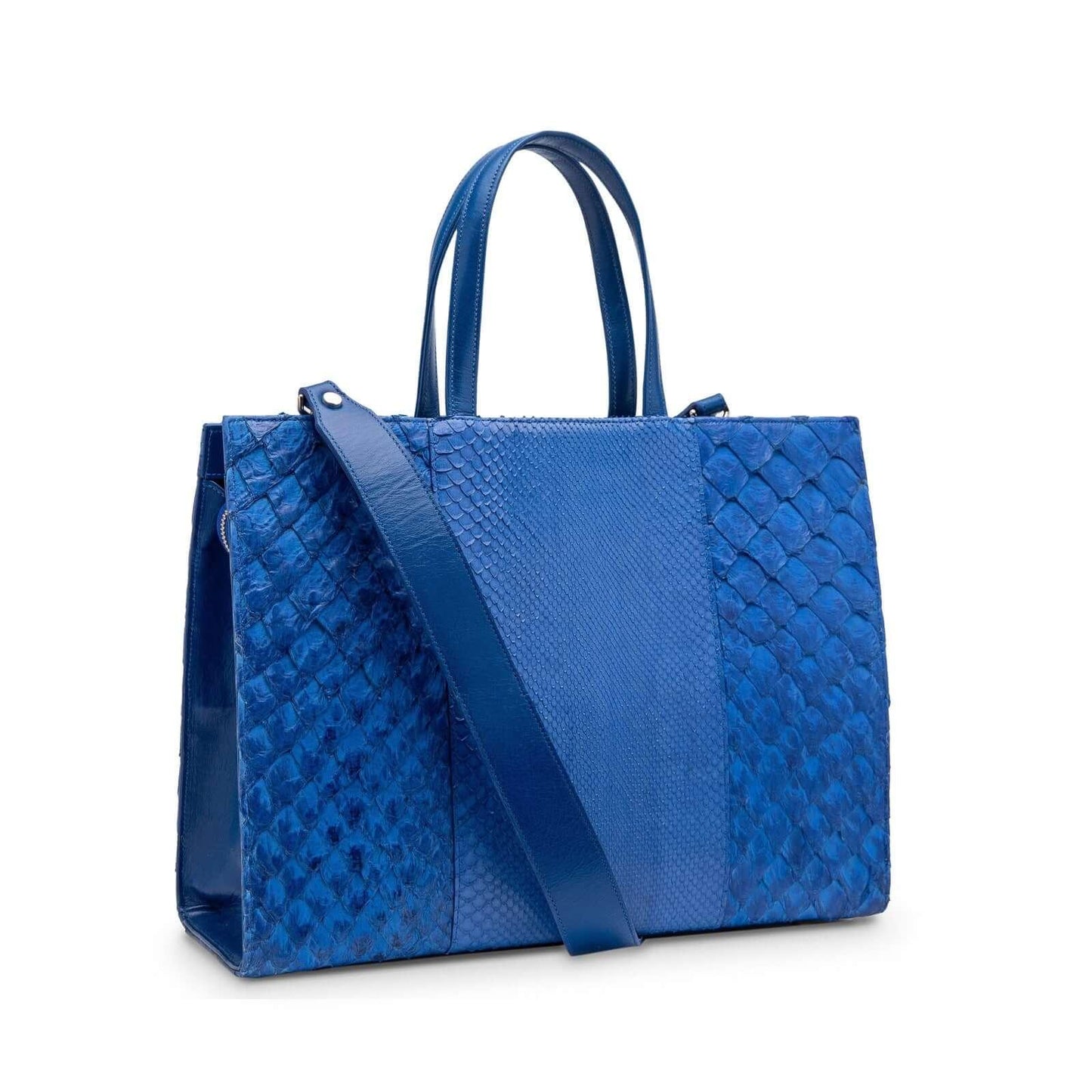 Braemar Tote in Cobalt Python (P&S x Inversa)