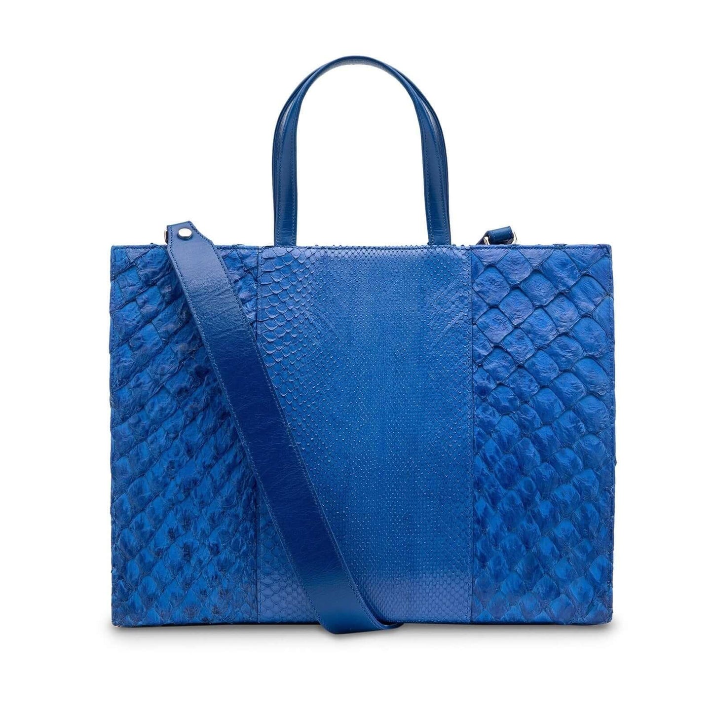 Braemar Tote in Cobalt Python (P&S x Inversa)