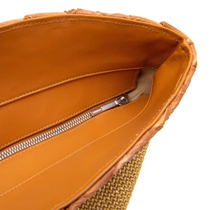 Rio Beach Bag in Camel Raffia & Cognac Pirarucu