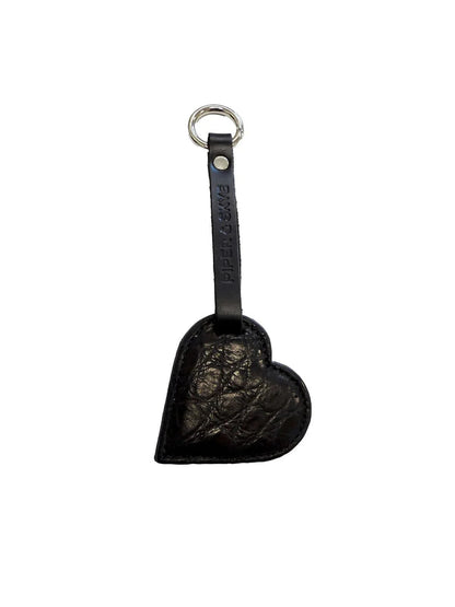 Heart Keychain in Red Alligator