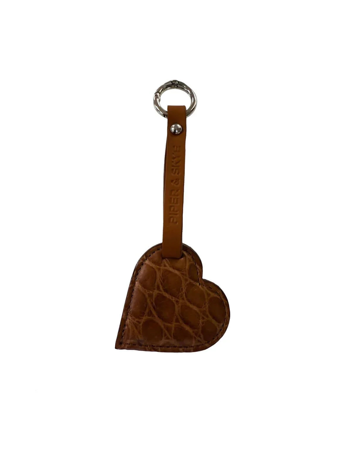 Heart Keychain in Red Alligator