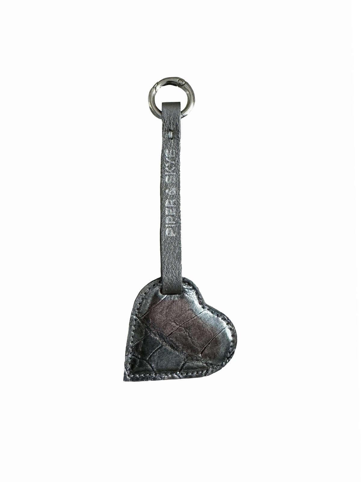 Heart Keychain in Red Alligator
