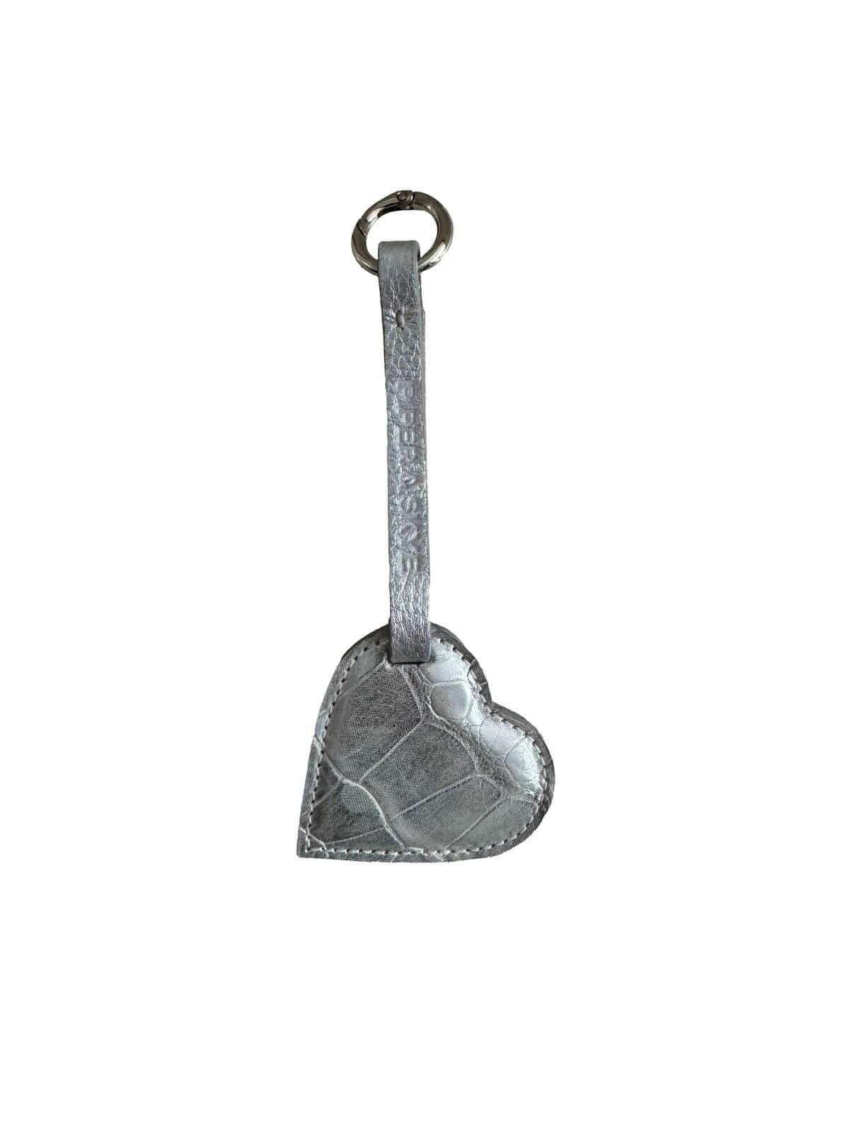 Heart Keychain in Red Alligator