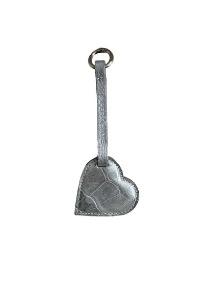 Heart Keychain in Red Alligator