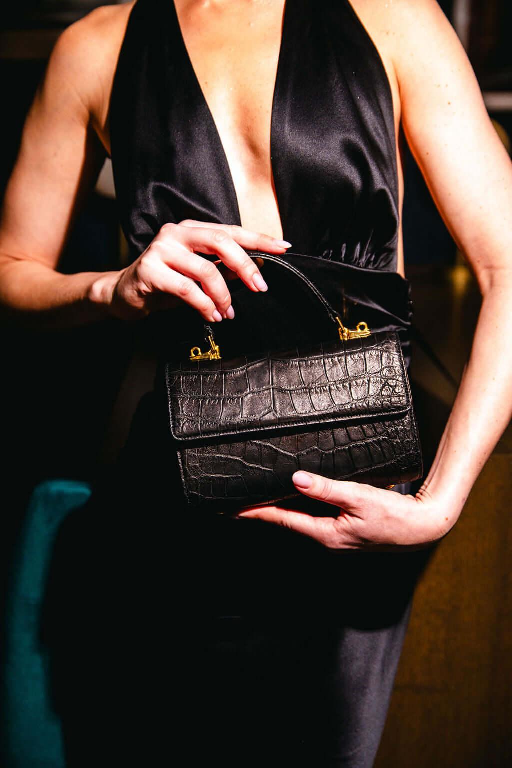 Soho in Black Alligator